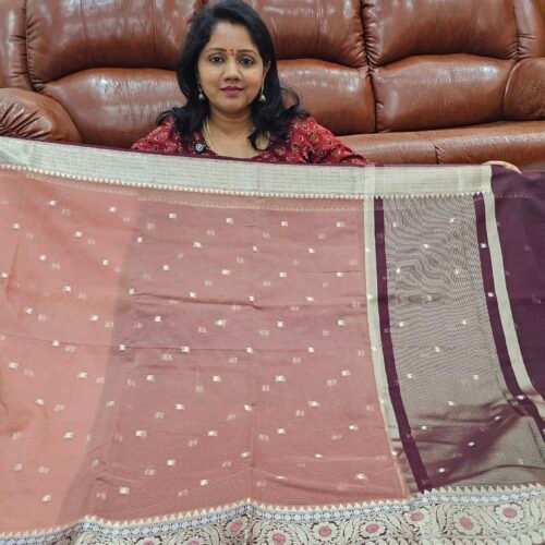 Exclusive Banarasi Saree with Contrast Kanchi Border and Pallu