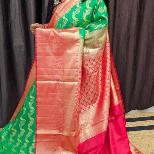 Premium Semi Kanchi Saree with Allover Zari and Grand Pallu