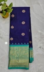 Premium Kanchi Gadwal Saree Blue – KG1861 by Sasu Fashions