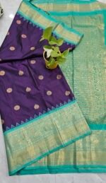 Premium Kanchi Gadwal Saree Jamun – KG1861 by Sasu Fashions
