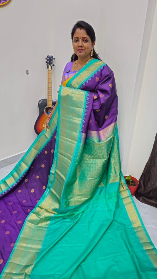 Premium Kanchi Gadwal Saree Jamun KG1861-1