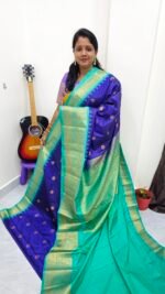 Premium Kanchi Gadwal Saree Blue KG1861