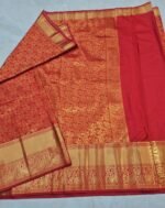 Varalakshmi Pooja Kanjivaram Saree in Red with Contrast Kanchi Border - RK1571