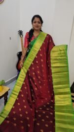 KG2871-4 – Maroon Kanchi Gadwal Saree with Turning Border and Grand Zari Pallu