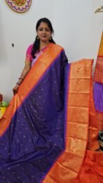 KG3101 Premium Gadwal Pattu Checks Saree with Contrast Borders and Rich Zari Pallu – Sasu Fashions