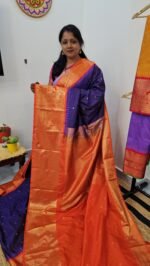 KG3101 Premium Gadwal Pattu Checks Saree with Contrast Borders and Rich Zari Pallu – Sasu Fashions