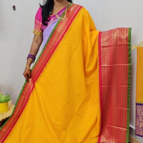 KG3101 Premium Gadwal Pattu Checks Saree with Contrast Borders and Rich Zari Pallu – Sasu Fashions