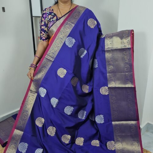 Festive Semi Kanchi Saree | Grand Border & Rich Weaving Pallu – KG1692