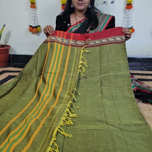 Narayanpet handloom suit NPT2412 Hyderabad olive green