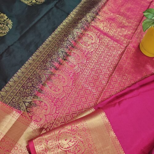 Dark Bottle green Kanchi Pattu Saree RK2703 Hyderabad