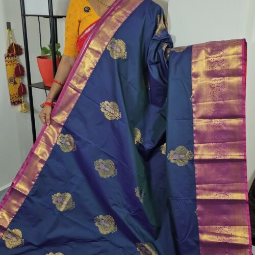 Royal blue Kanchi Pattu Saree RK2702 Hyderabad