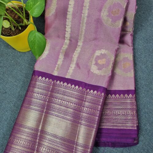 Pink Banarasi Kanchi Saree with Purple Border PC2717 Hyderabad