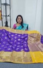 Banarasi Kanchi Saree Purple Yellow PC2713 Hyderabad