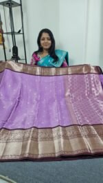 Lavender Banarasi Kanchi Saree with Gold Border PC2714 Hyderabad