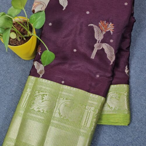Banarasi warm pattu saree with green Kanchi border B216 – Hyderabad