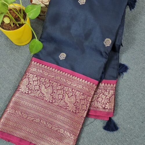 Navy Blue Banarasi Kanchi Saree B213 Hyderabad