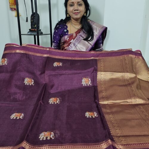 Maroon Tanjore Zari Kota Saree TJ2909 Hyderabad