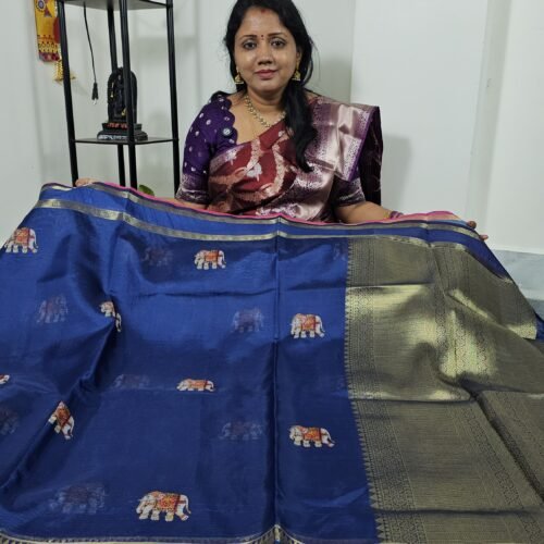 Navy Blue Tanjore Zari Kota Saree TJ2908 Hyderabad