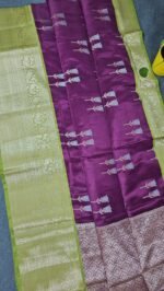 Banarasi Chinya Pattu Saree Purple Green – B220 Hyderabad