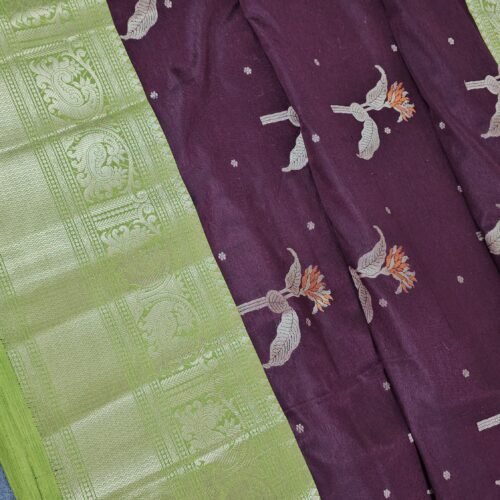 Banarasi warm pattu saree with green Kanchi border B216 – Hyderabad