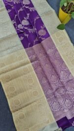 banarasi pattu saree jal weaving purple B222