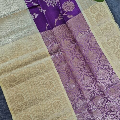 banarasi pattu saree jal weaving purple B222