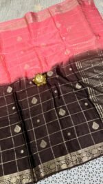 trendy two tone chinnon saree CHN01