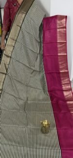 mysore crepe silk saree black pink weaving border MS261 hyderabad