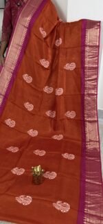 mysore crepe silk saree copper brown pink traditional MS265 hyderabad