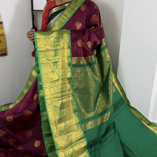 Kanchi Gadwal Saree maroon green Hyderabad