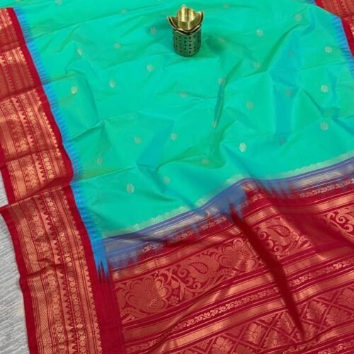 semi gadwal pattu dupatta zari border rich weaving GD0401 hyderabad