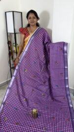 purple mangalagiri inspired semi silk saree with floral prints hyderabad