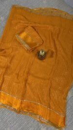 mustard viscose georgette saree checks Hyderabad