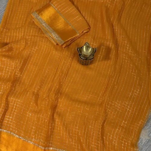 mustard viscose georgette saree checks Hyderabad
