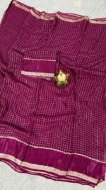 wine viscose georgette checks saree Hyderabad