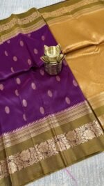 purple soft silk semi pattu saree gold zari border rich pallu festive saree hyderabad