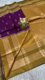 purple soft silk semi pattu saree gold zari border rich pallu festive saree hyderabad