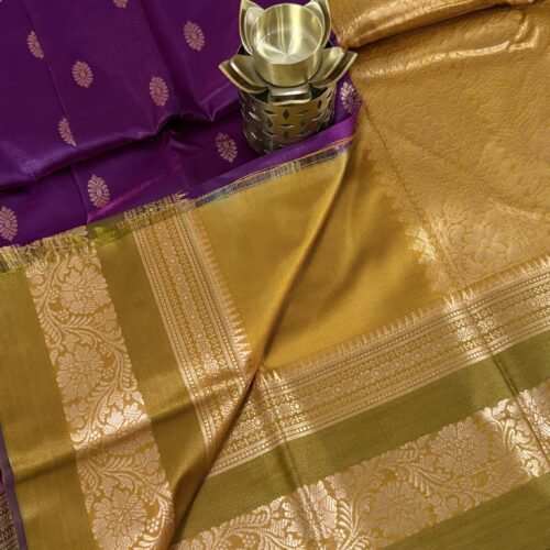 purple soft silk semi pattu saree gold zari border rich pallu festive saree hyderabad