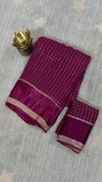 wine viscose georgette checks saree Hyderabad
