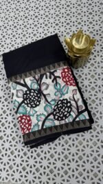 black Kalamkari silk saree Hyderabad KS58