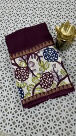 wine Kalamkari silk saree Hyderabad KS5802