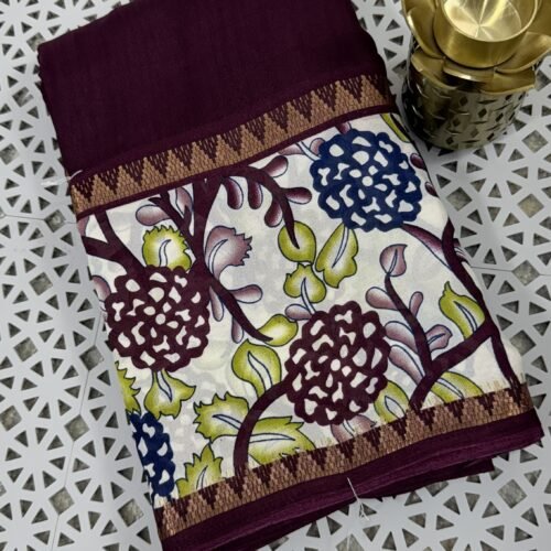 wine Kalamkari silk saree Hyderabad KS5802