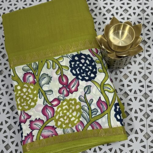 olive green Kalamkari silk saree Hyderabad KS5804
