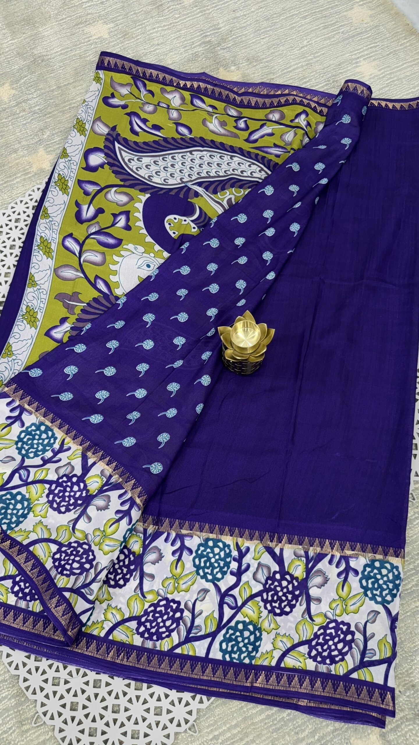 IMG_1713 purple Kalamkari silk saree Hyderabad KS5807