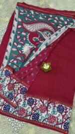 red Kalamkari silk saree Hyderabad KS5806