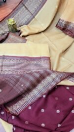 Close-up of Vaira Oosi Saree with Rich Kanchi Border and Zari Weaving by SASU Fashions