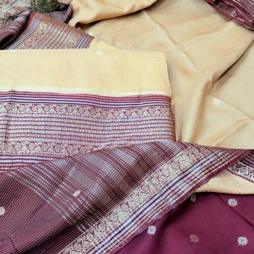 Close-up of Vaira Oosi Saree with Rich Kanchi Border and Zari Weaving by SASU Fashions