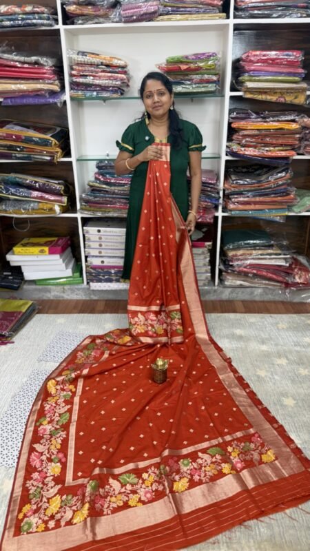 Banarasi Kaddi Georgette Saree with Meena Weaving Border by SASU Fashions